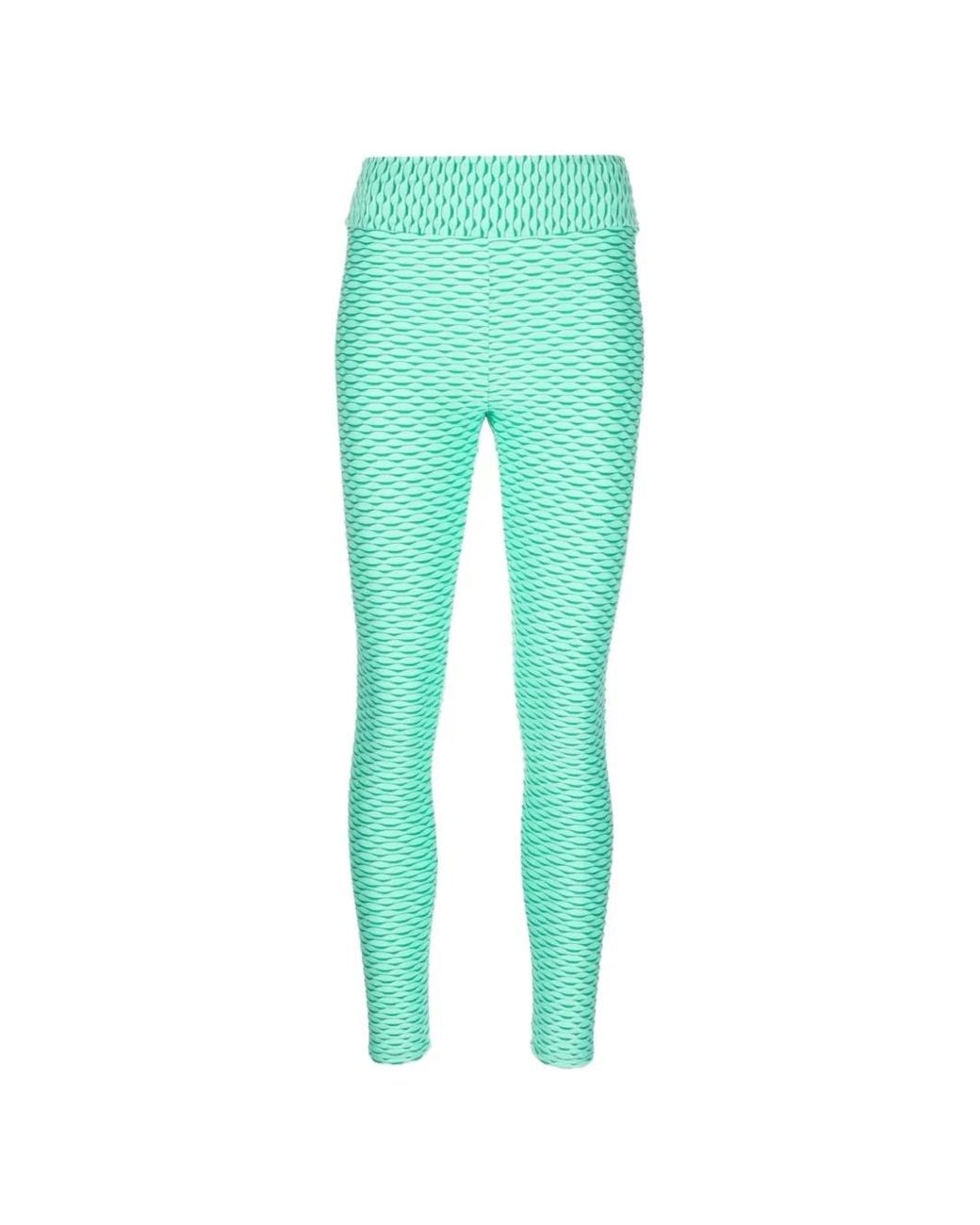 Tessitura Body Couture Green Textured-Finish Performance Leggings