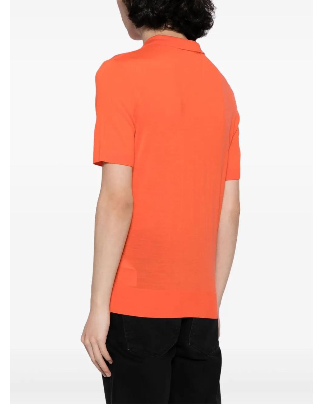 DSquared² Orange Polo En Laine À Logo Brodé for men