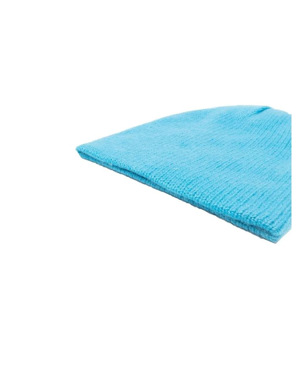 Liska Blue Ribbed Cashmere Beanie