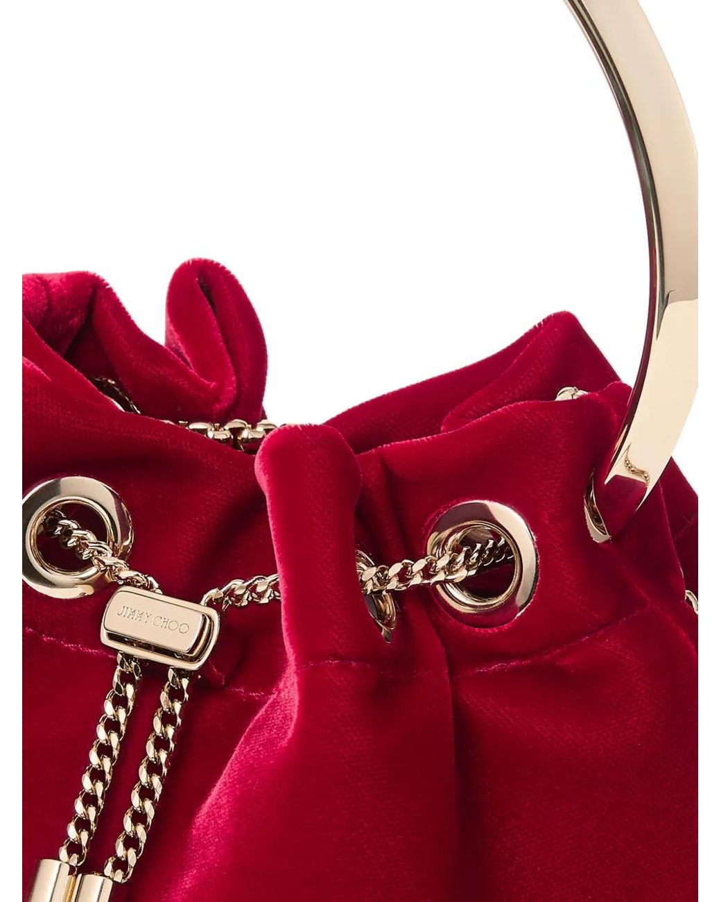 Jimmy Choo Red Bon Bon Bucket Bag