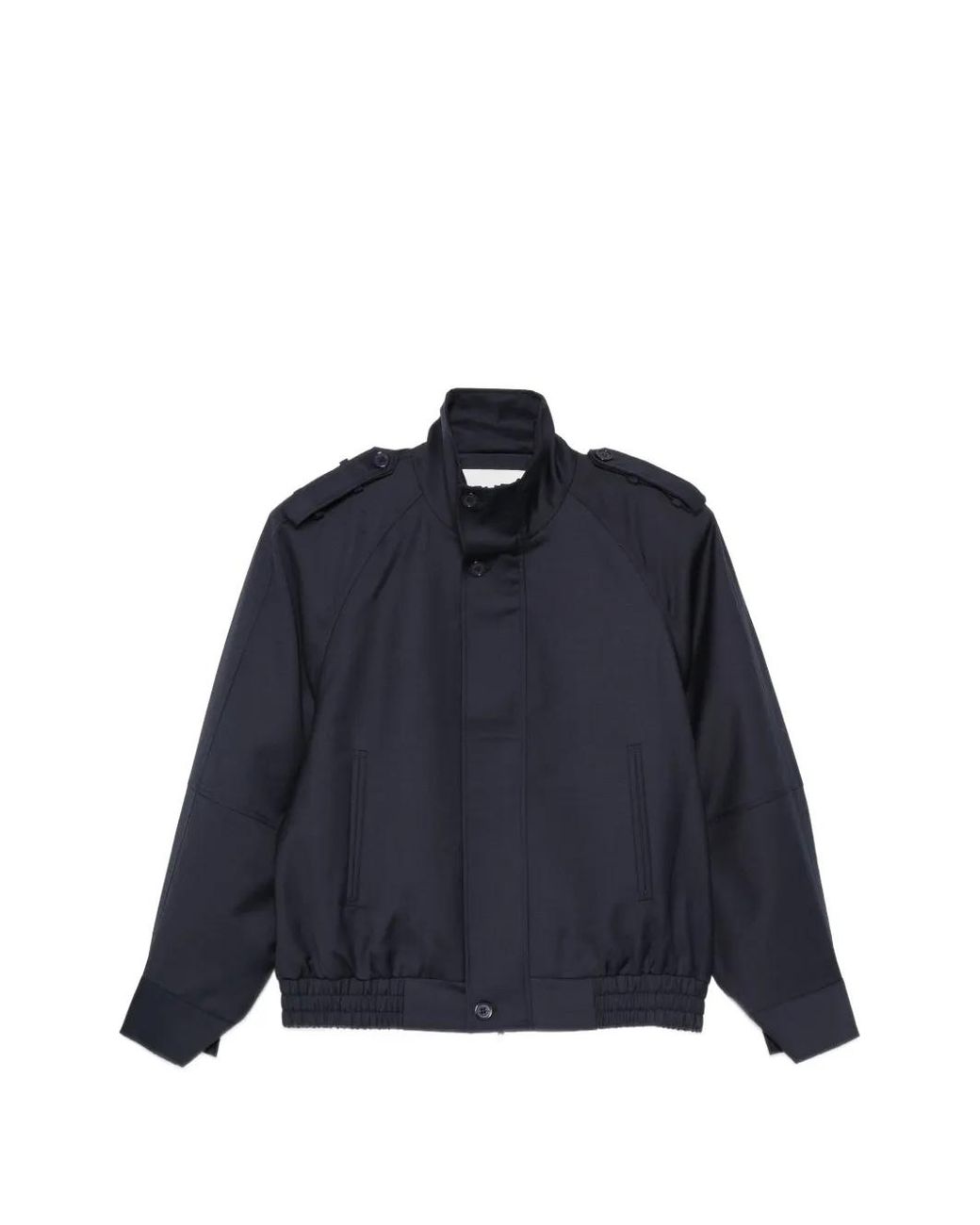Frankie Shop Blue Kelly Epaulette-Detail Zip-Up Jacket