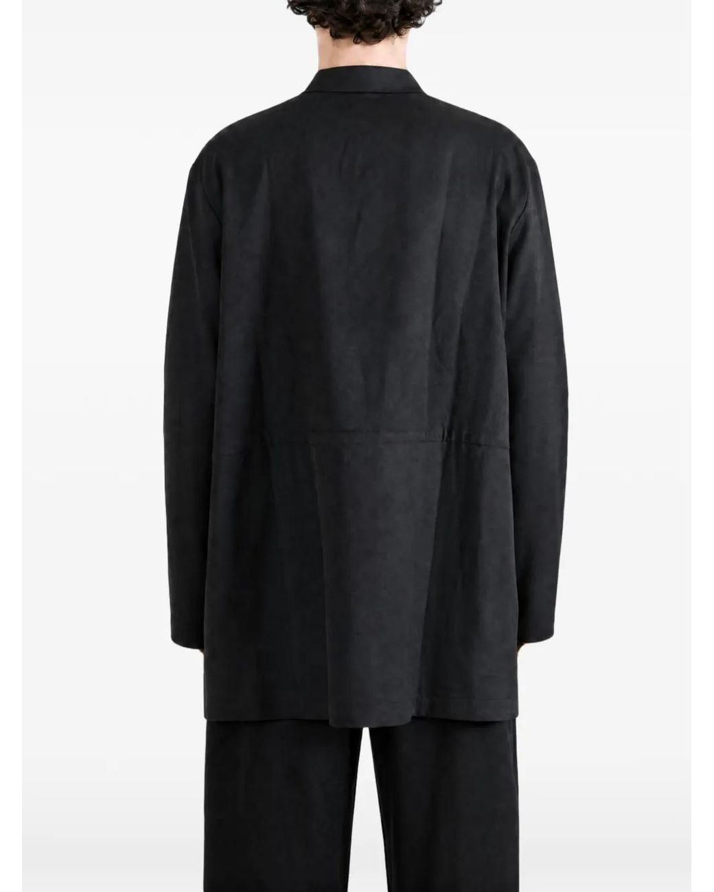 Kiko Kostadinov Black Drawstring-Waist Notched-Lapels Jacket for men
