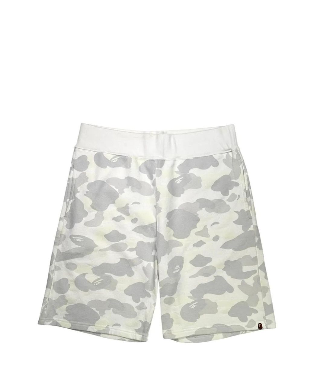 A Bathing Ape White Glow-In-The-Dark Camo-Print Shorts for men