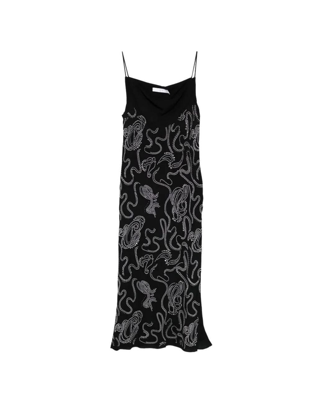 Dressing Styl IRO Ombry Stud-Embellished Cowl-Neck Midi Dress in Black | Lyst