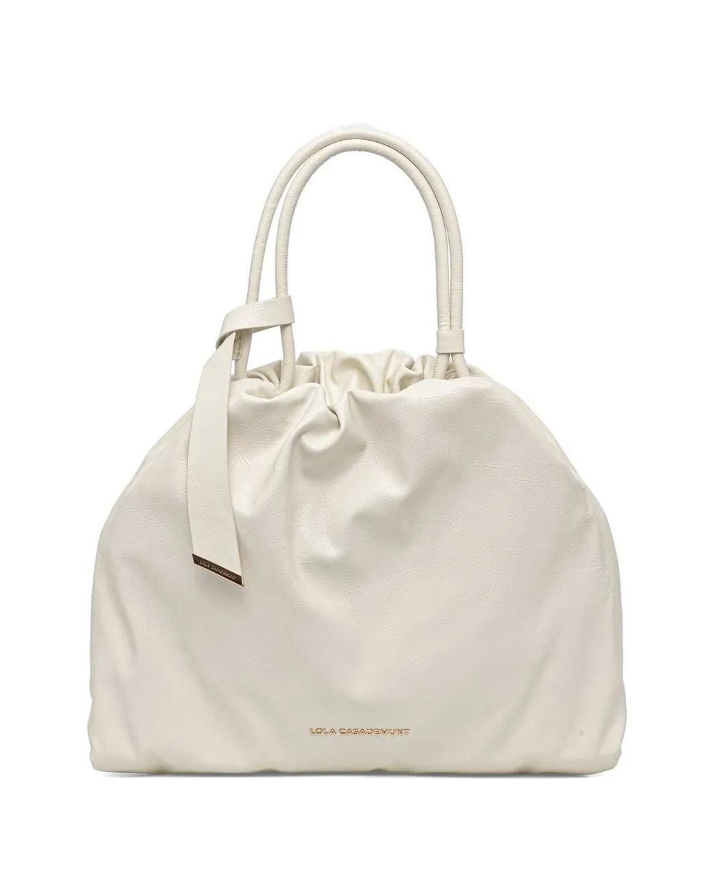 Lola Casademunt Natural Crinkled-Effect Knotted Tote Bag