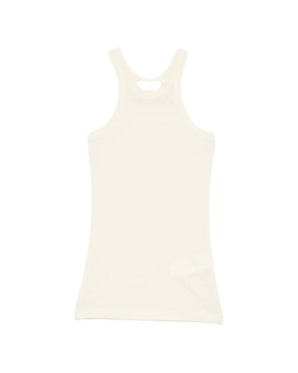 Sportmax White Ribbed-Knit Tank Top