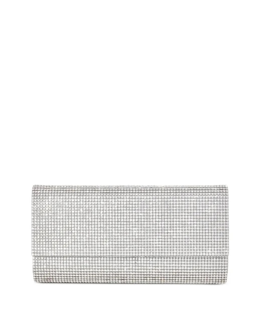 Judith Leiber Gray Crystal-Embellished Chain-Strap Clutch Bag
