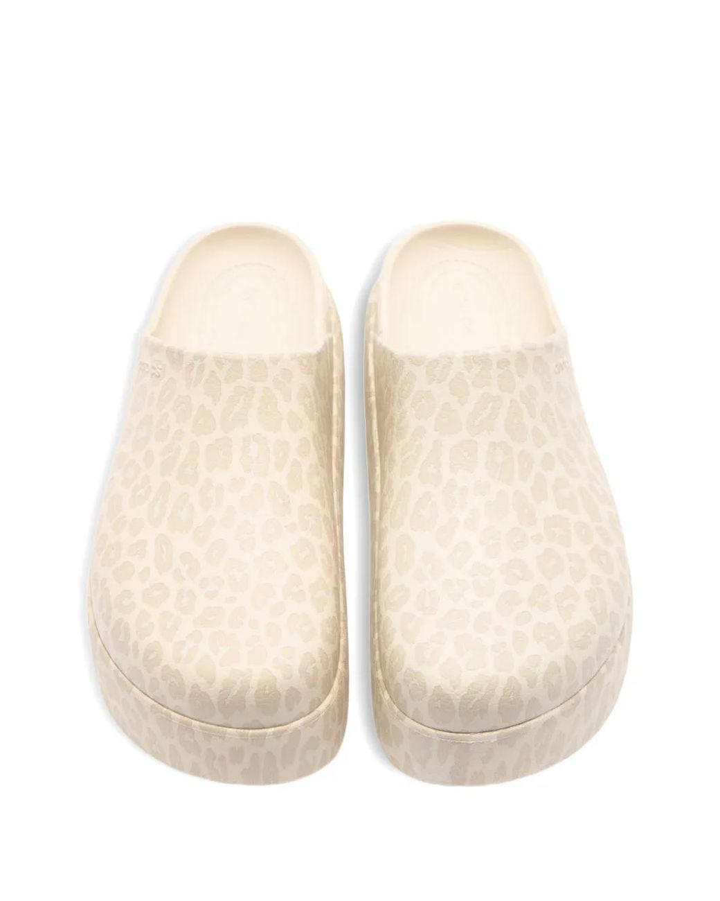 CROCSTM White Dylan Leopard Platform Slides
