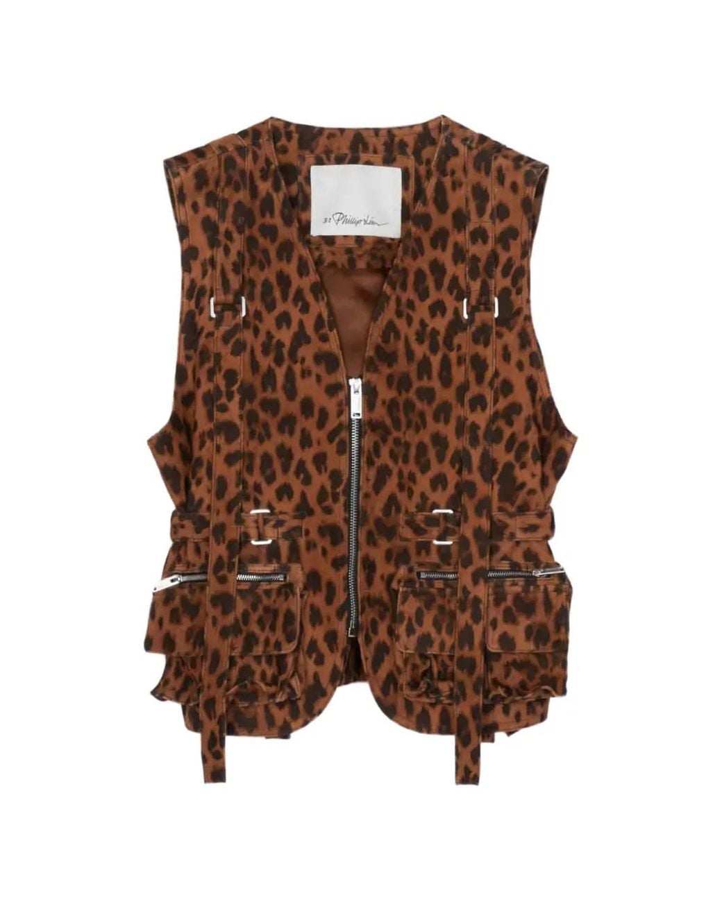 3.1 Phillip Lim レオパードコート 3.1 Phillip Lim レオパード ジップトップ ブラウン | Lyst