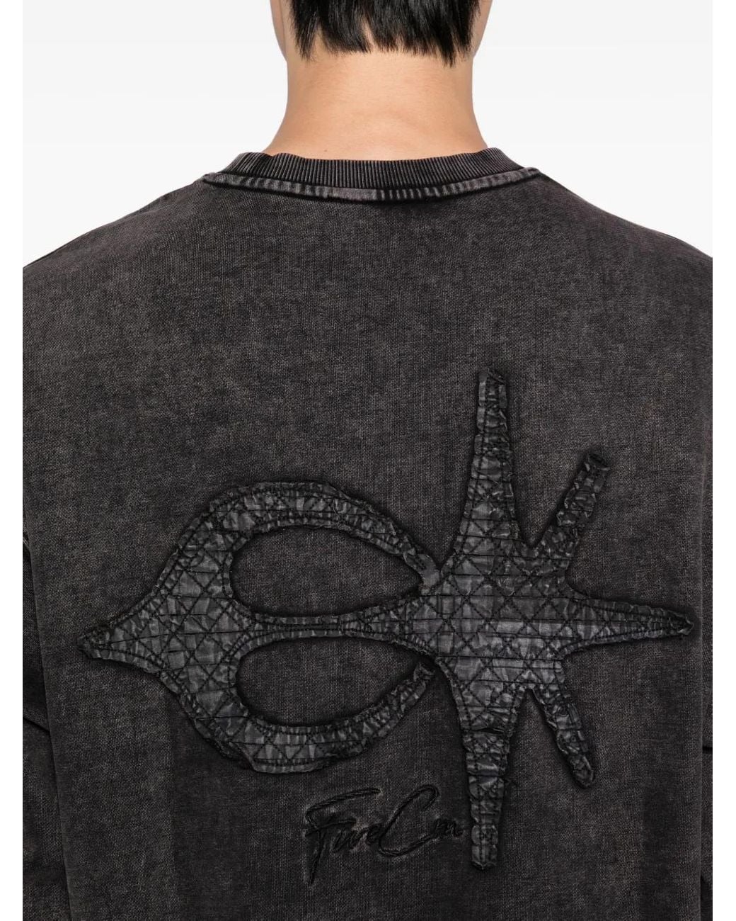 FIVE CM Black Logo Washed Sweatshirt for men