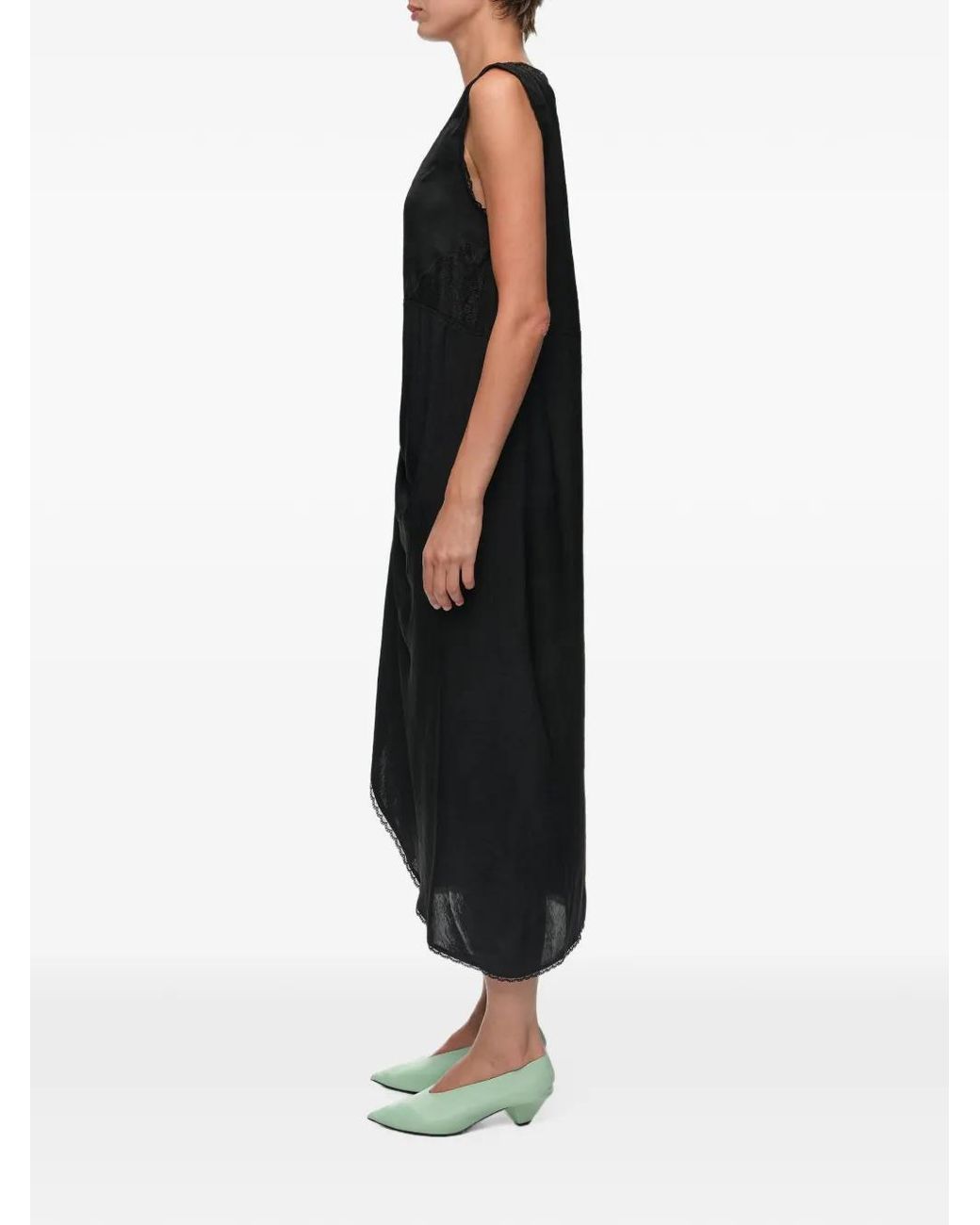 Bimba Y Lola Black Robe En Dentelle Noire À Détail Noué