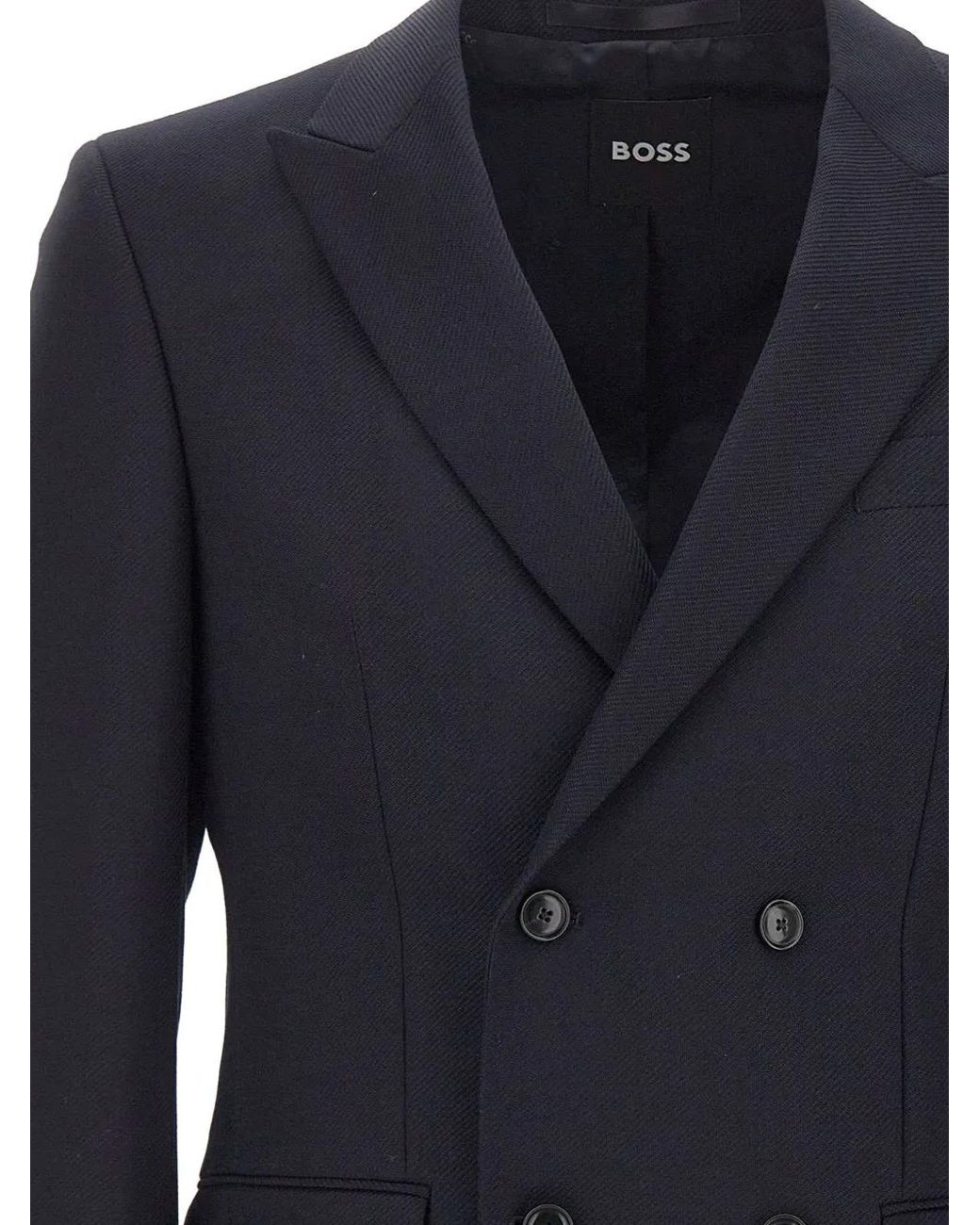 Boss Blue Houston Double-Breasted Blazer for men