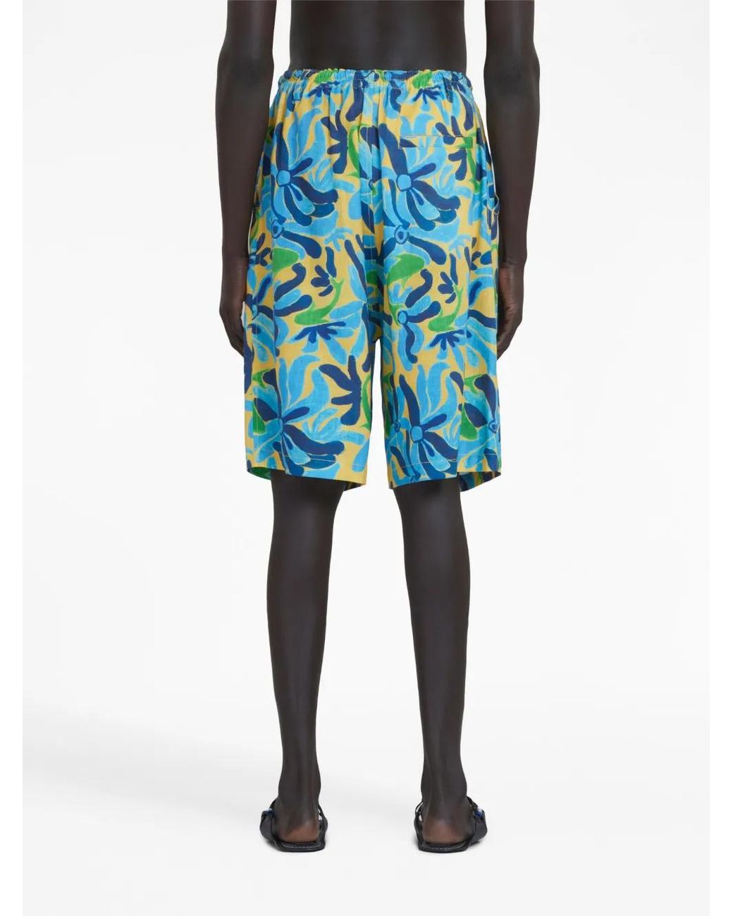 Marni Blue Printed Bermudas for men