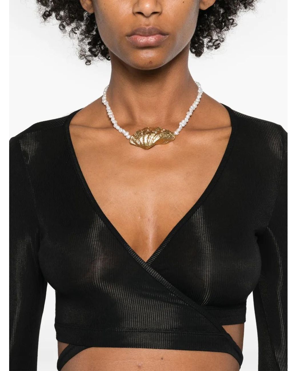 Maison Close Geribbelde Blouse in het Black