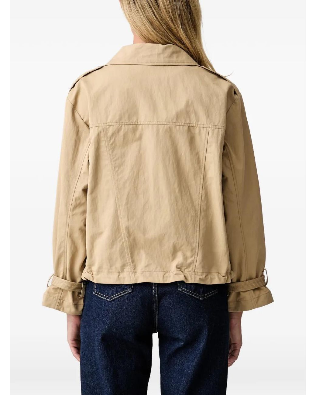 DKNY Natural Off-Centre Zip-Fastening Jacket
