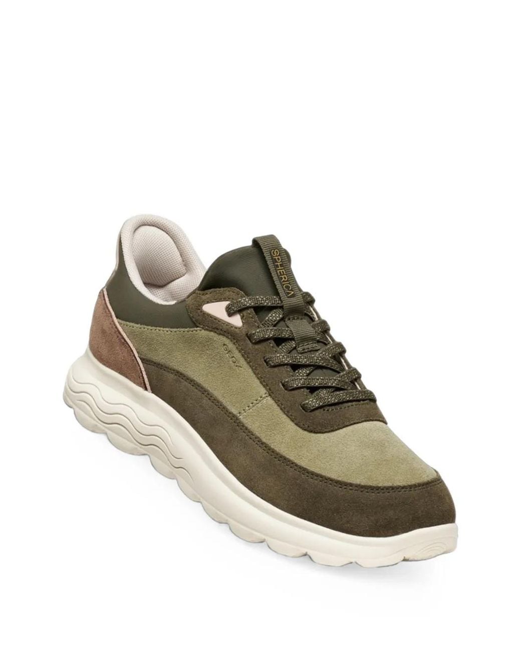 Geox Green Spherica Panelled Sneakers