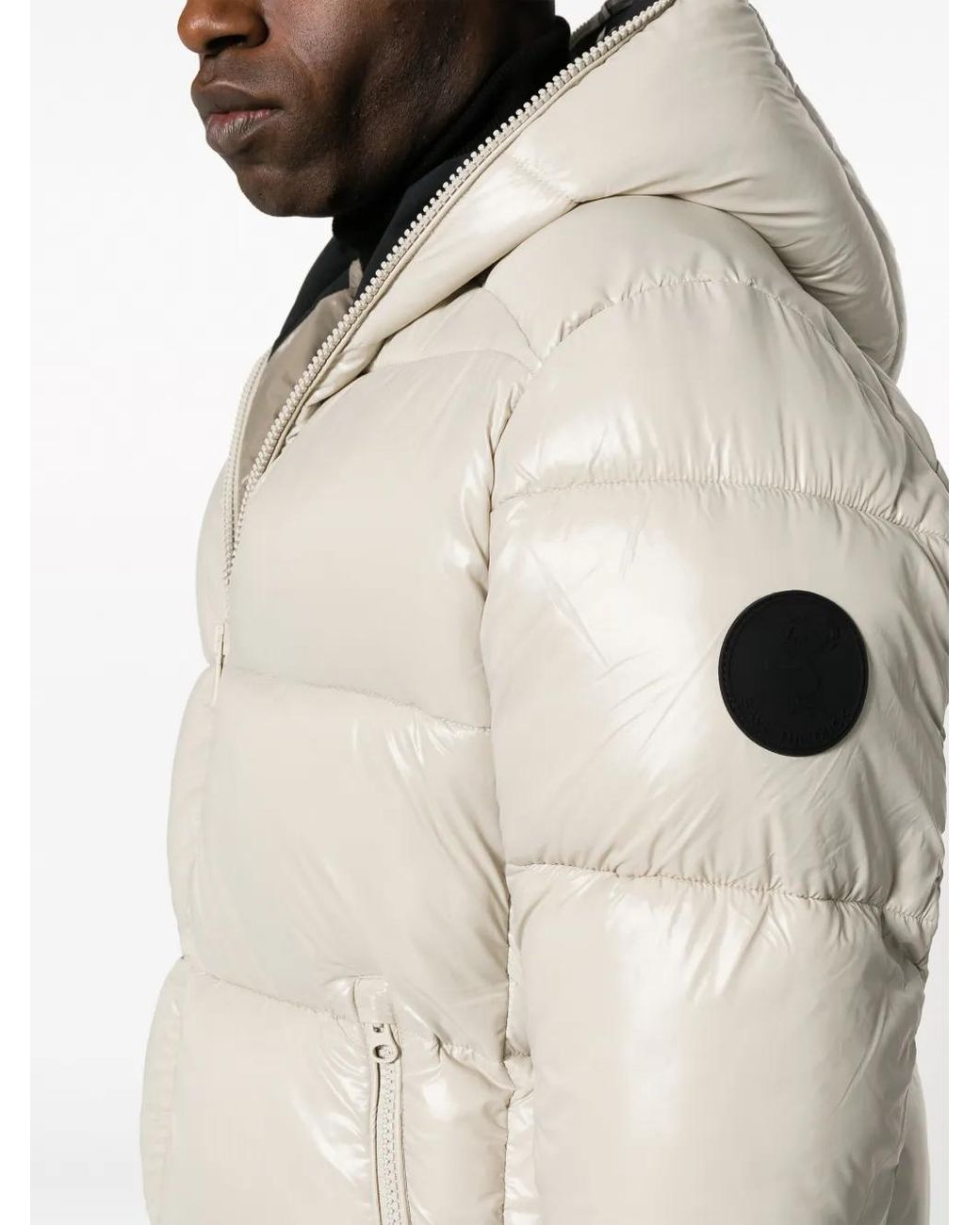Save The Duck Natural Logo-Patch Puffer Jacket for men