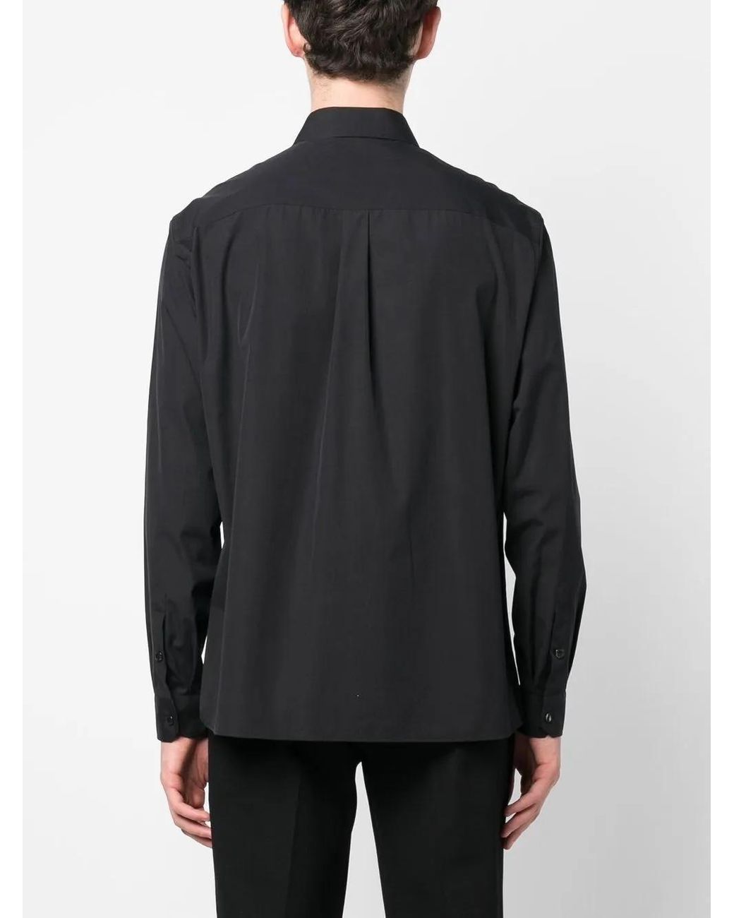 Dolce & Gabbana Blue Logo-Plaque Cotton-Poplin Shirt for men