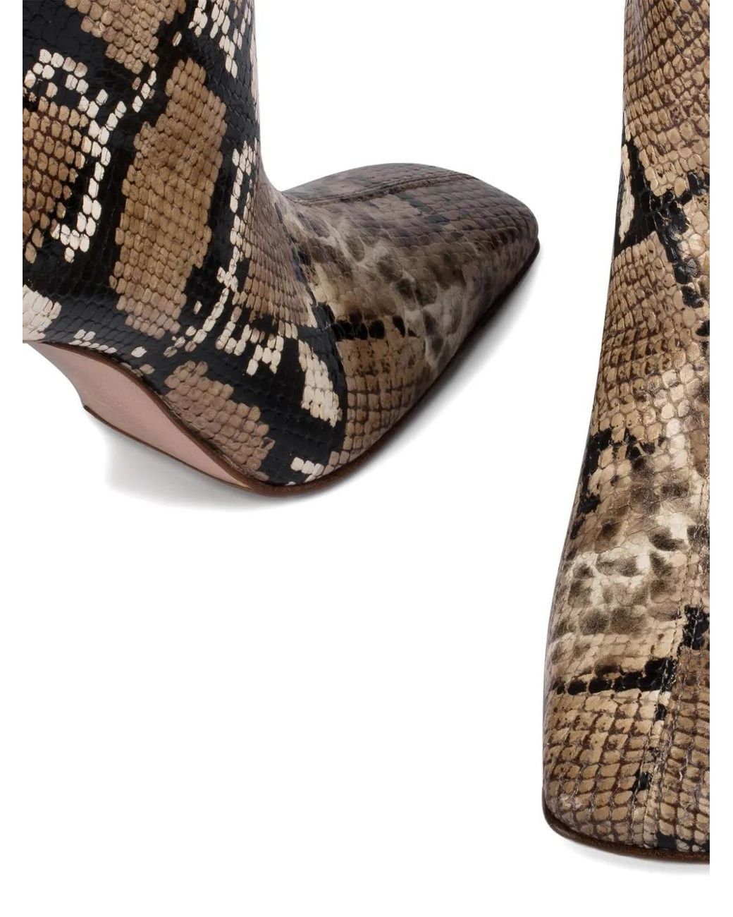 Le Silla White 110Mm Vittoria Snake-Print Boots