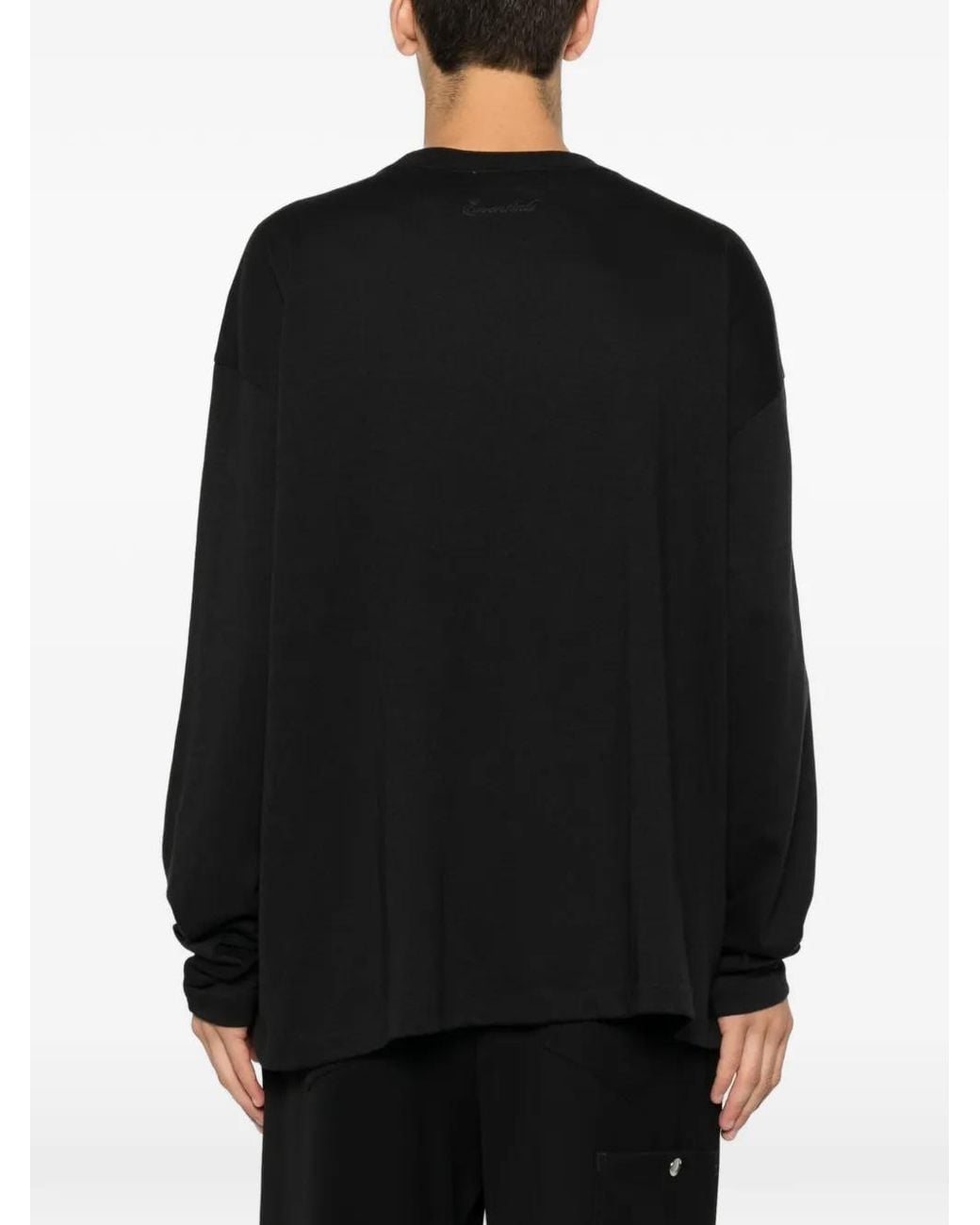 Fear Of God Black Essentials Crew-Neck Long-Sleeve T-Shirt for men