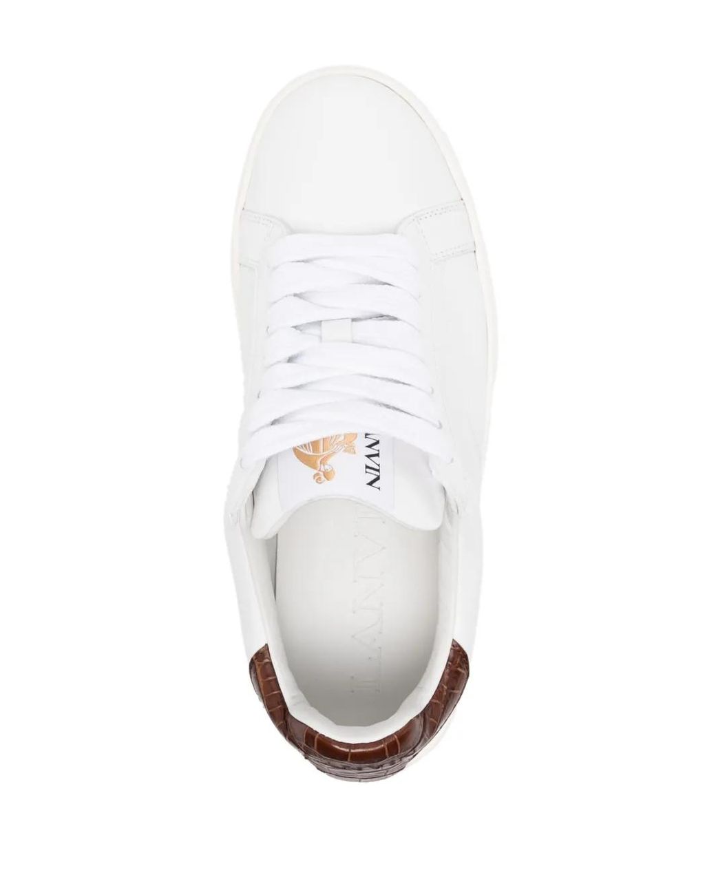 Lanvin White Ddb0 Leather Platform Sneakers