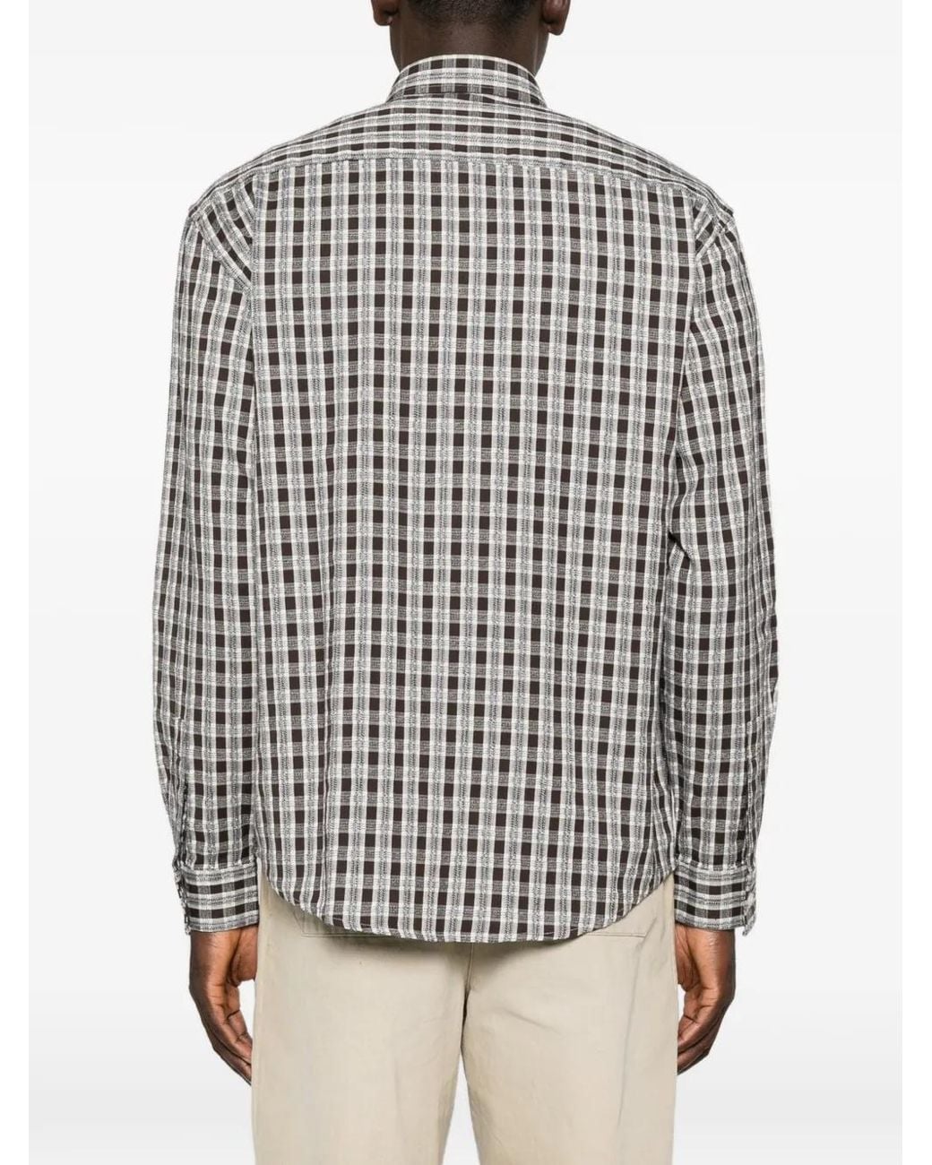 NN07 White Deon Check Shirt for men
