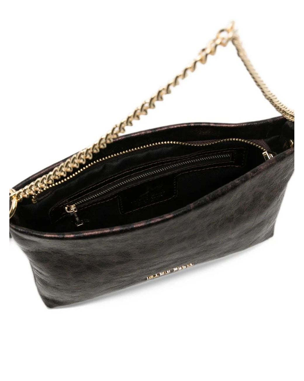 Marc Ellis Black Leopard-Print Chain-Link Tote Bag