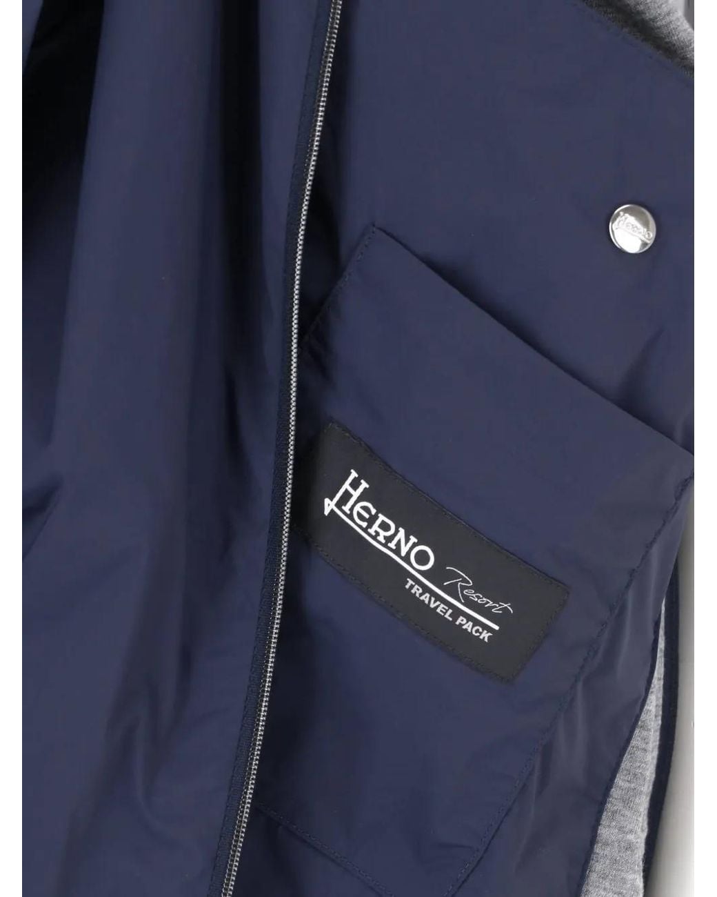 Herno Blue Drawstring Hooded Jacket for men