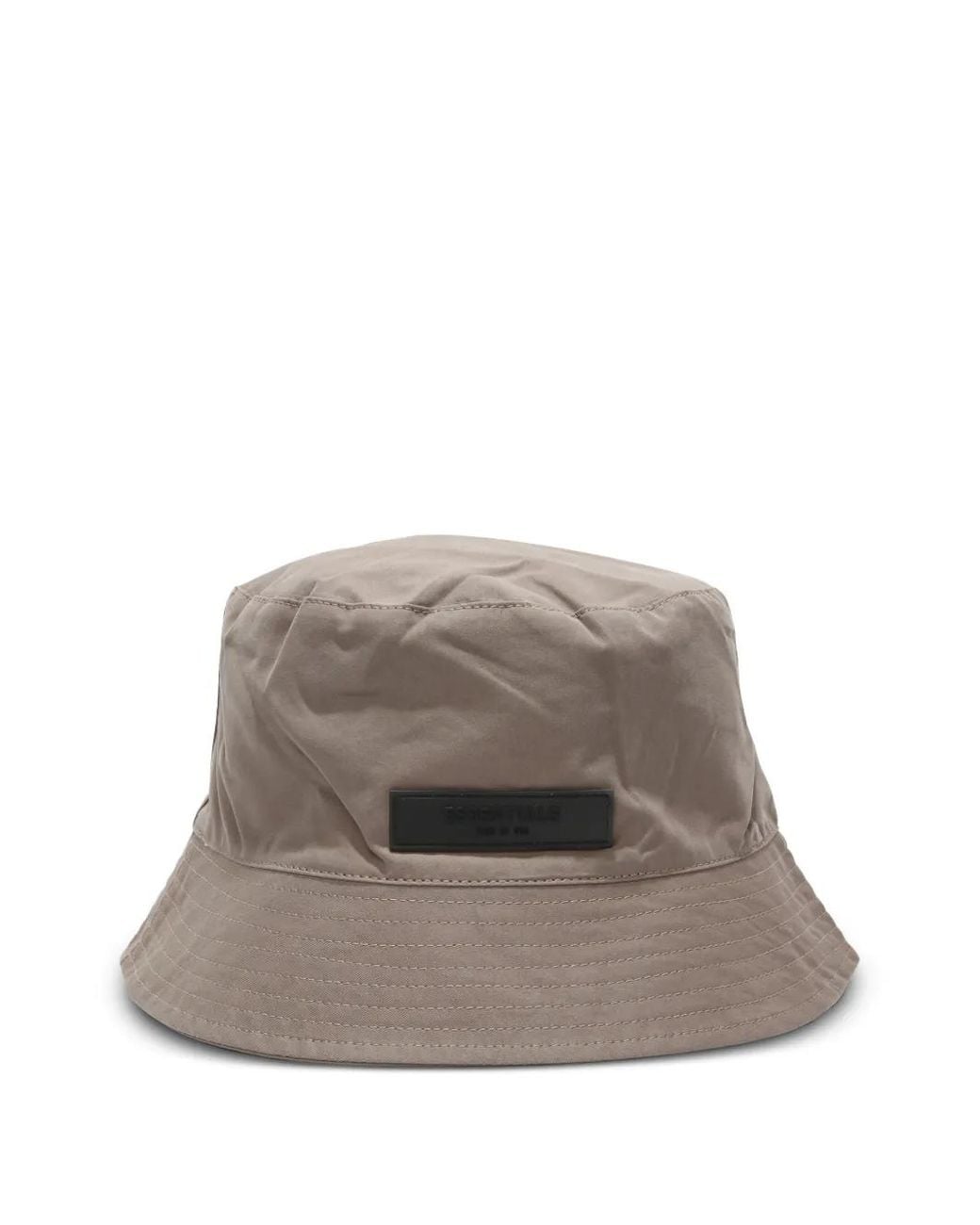 Fear Of God Gray Logo-Patch Bucket Hat for men