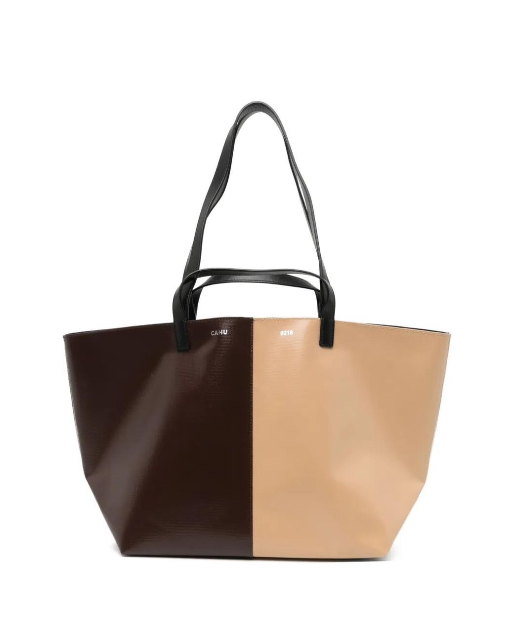 CAHU Black Logo-Printed Tote Bag