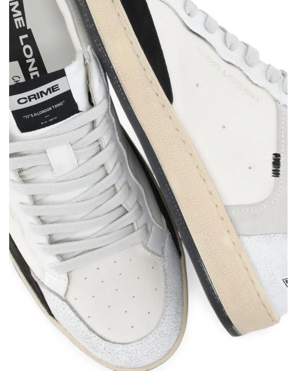 Crime London White Chelsea Panelled Sneakers for men