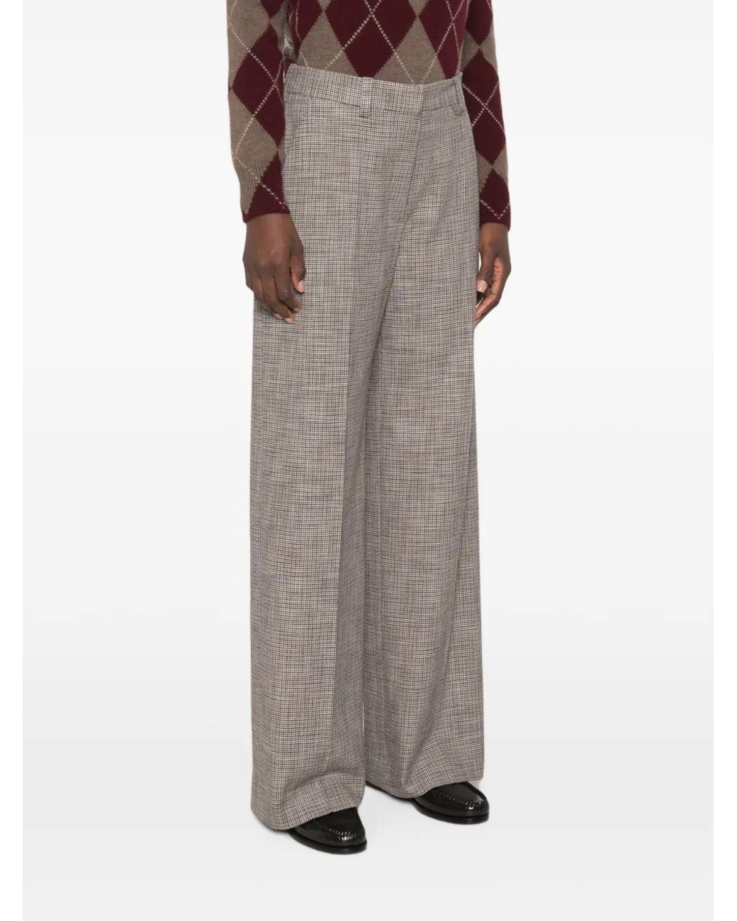 Maje Gray Checked Suit Trousers