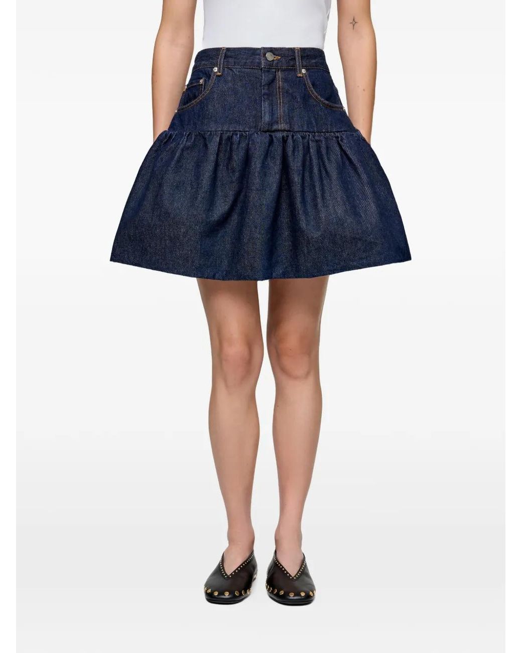 Ganni Blue Bubble Mini Skirt