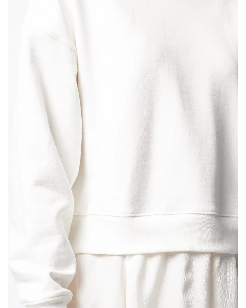 Goen.J White Sweatshirt-Layered Lace Dress