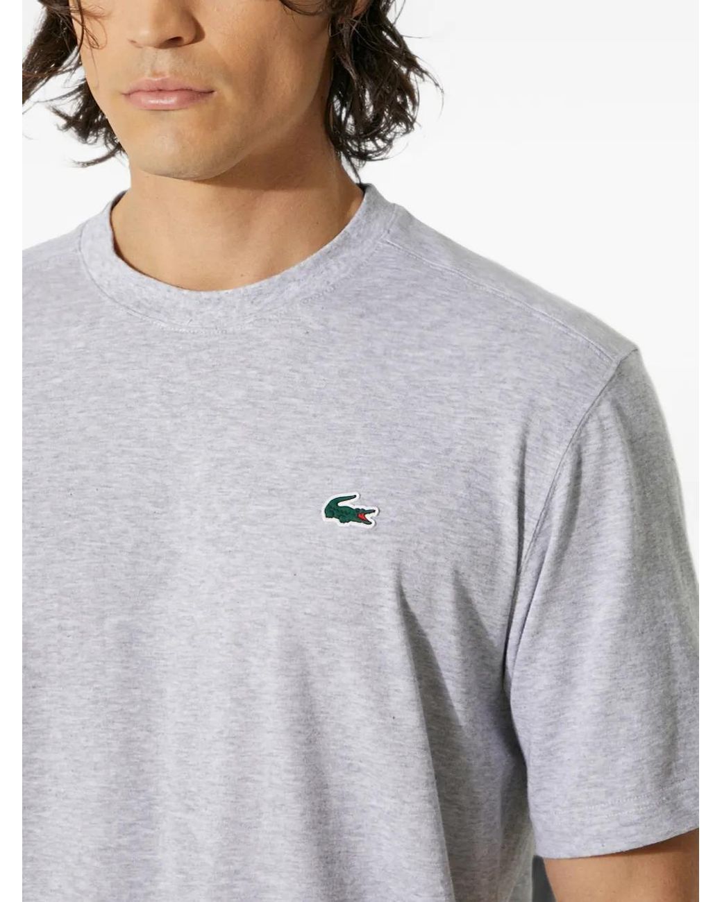 Lacoste White Logo-Embroidery T-Shirt for men
