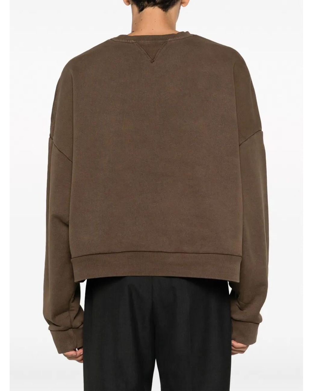 Entire studios Brown Drop-Shoulder Crew-Neck Sweatshirt