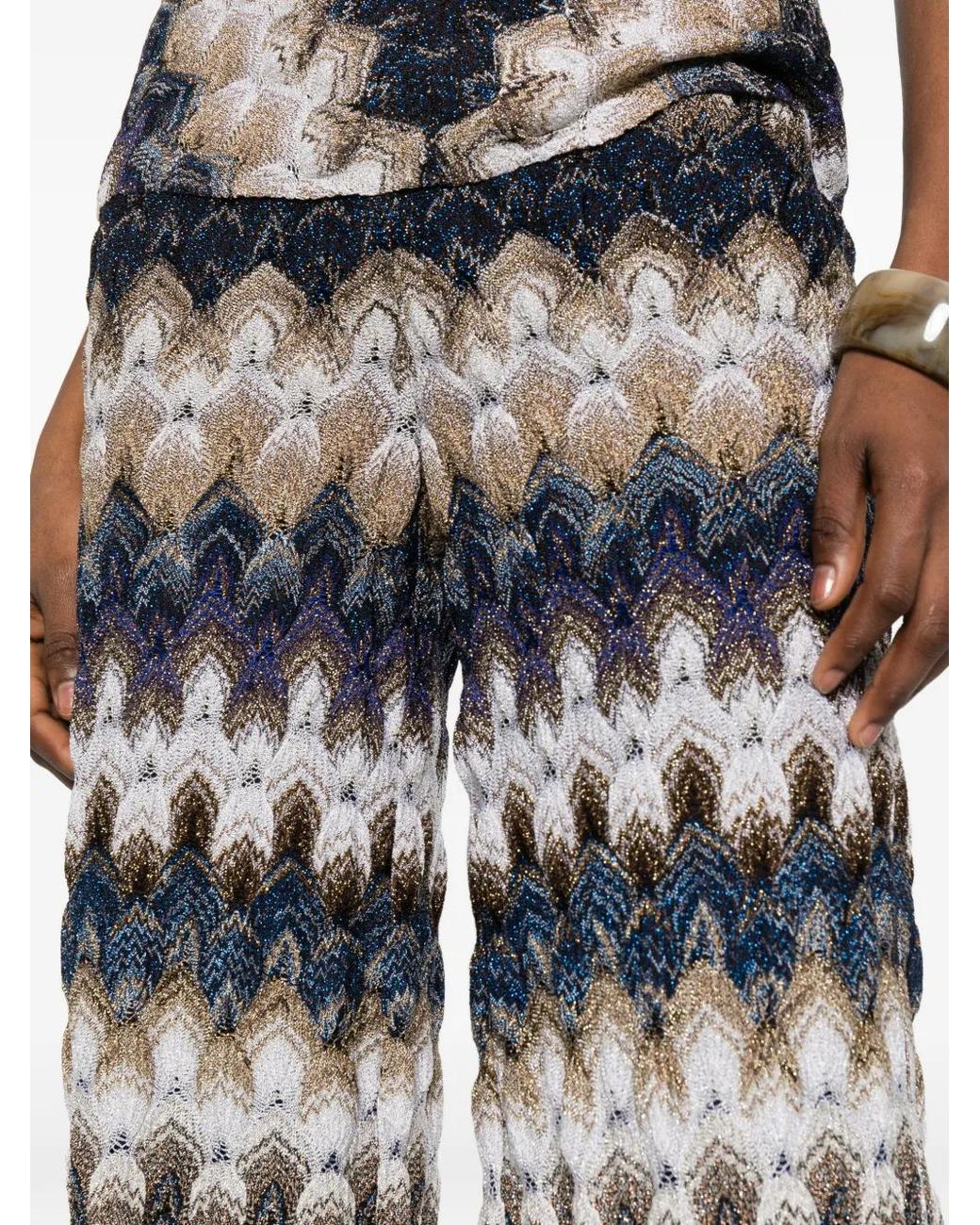 Missoni White Zig Zag-Pattern Trousers