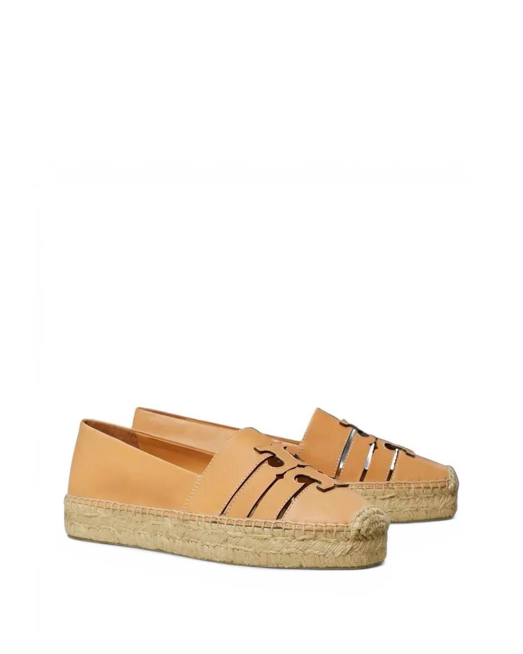 Tory Burch Natural Ines Cut-Out Platform Espadrilles