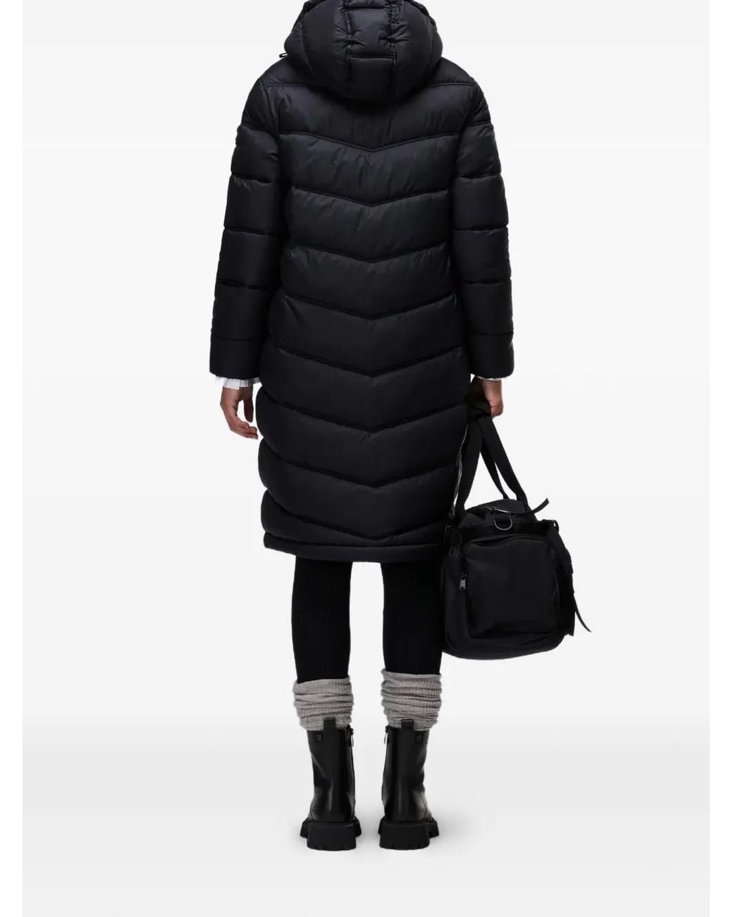 Napapijri Black Hooded Puffer Coat