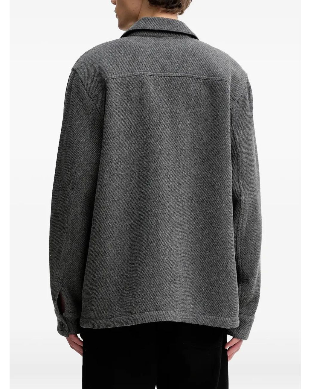 Les Deux Gray Hamilton Button-Front Overshirt for men