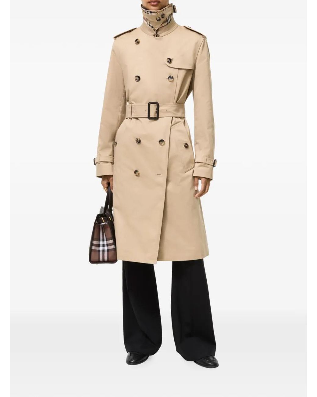 Burberry Natural Long Gabardine Lakefield Trench Coat