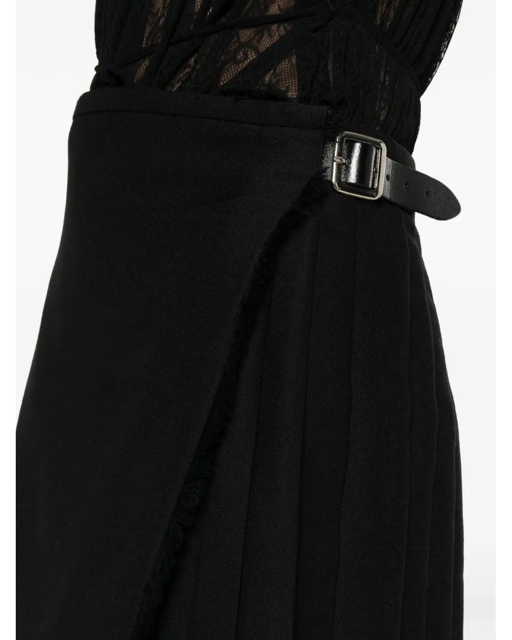 Le Kilt Black Safety-Pin Pleated Mini Skirt