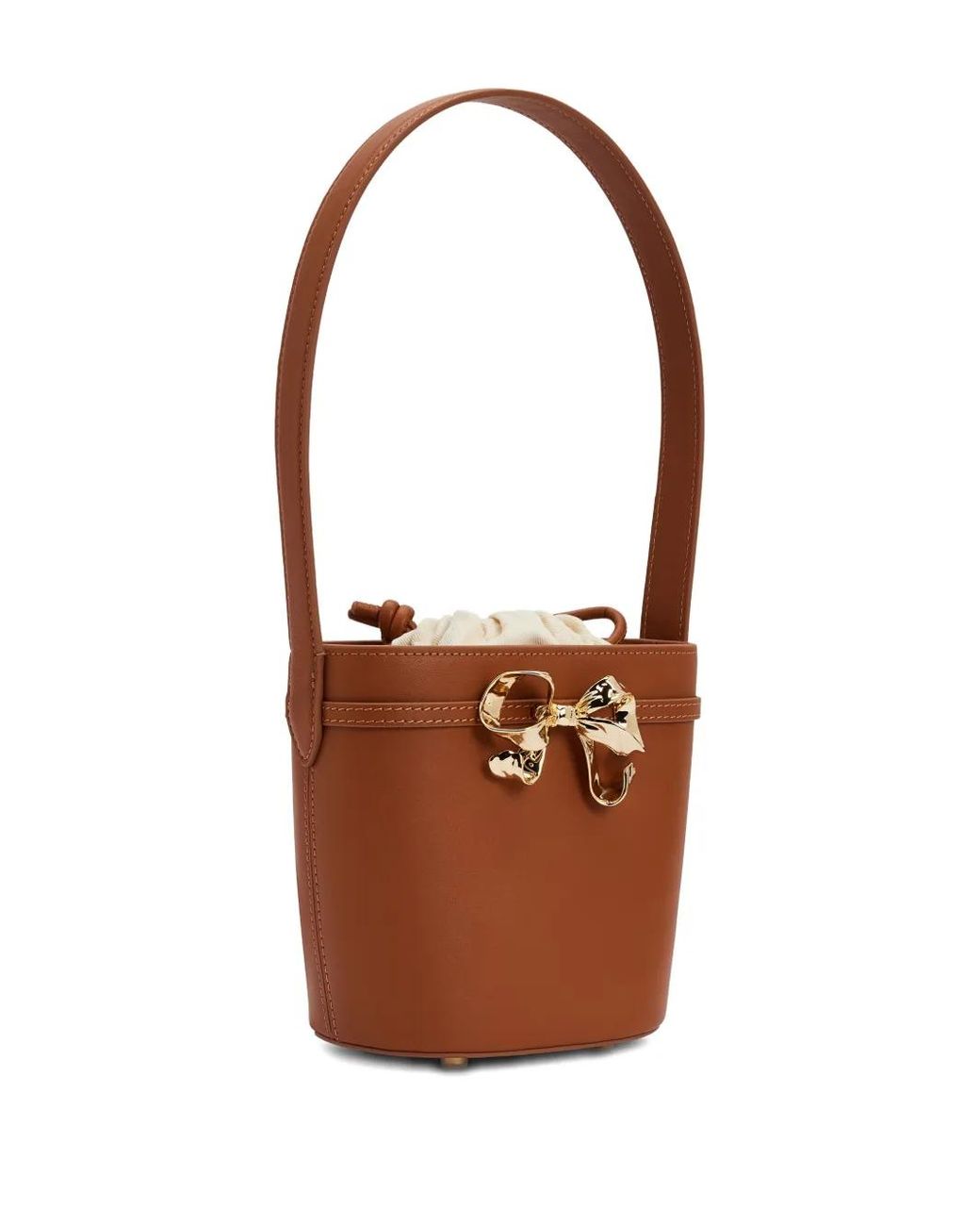 Self-Portrait White Bow-Embellished Bucket Bag