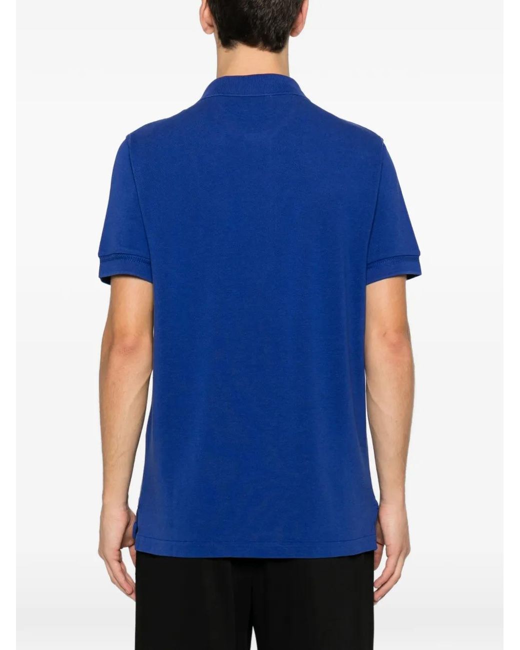 Tom Ford Blue Lyocell Piquet Short Sleeves Polo Shirt for men