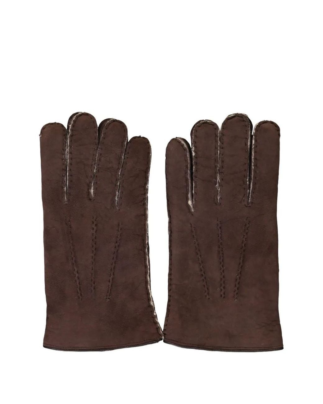 Moorer Brown Stitched Gloves for men