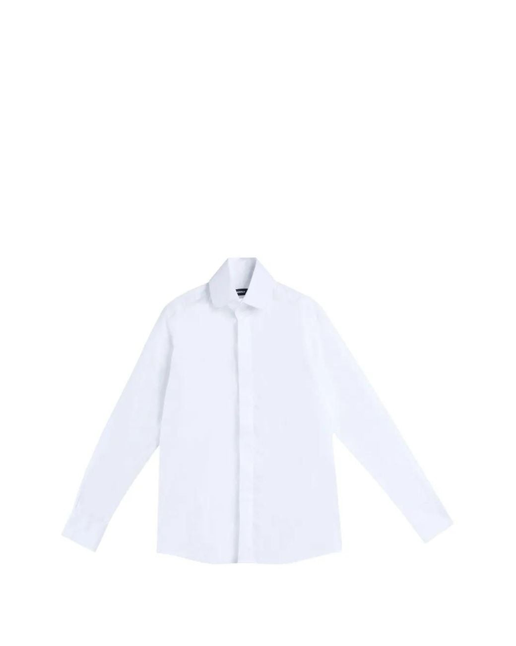 Karl Lagerfeld White Hidden-Button Shirt for men