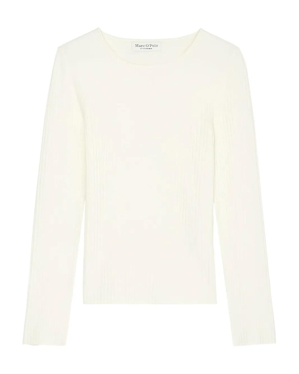 Marc O' Polo White Ribbed Long-Sleeve Top