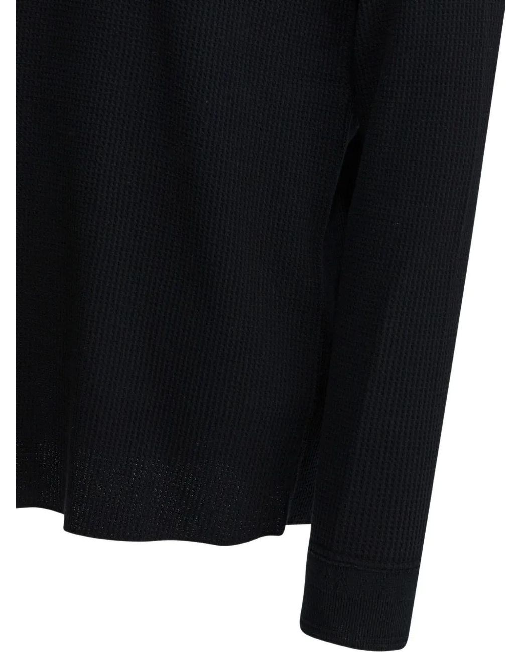 Beams Plus Blue Waffle-Texture Long-Sleeve T-Shirt for men
