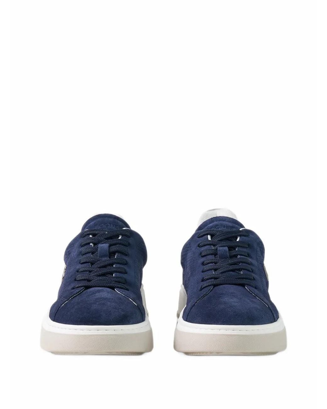 Bogner Blue Milan Perforated Suede Sneakers for men