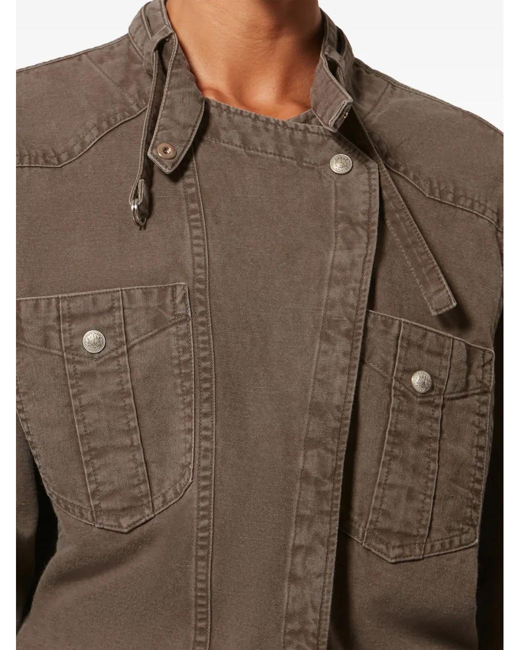 Isabel Marant Brown Nouria Patch-Pocket Mini Dress